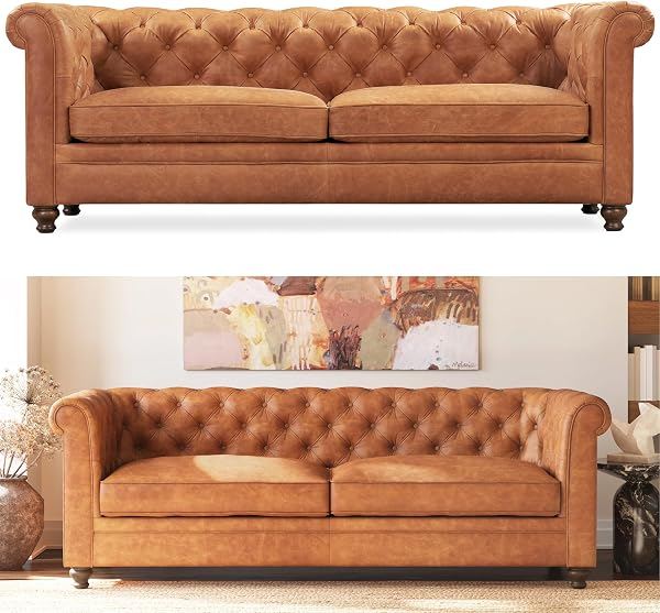 Heritage Leather Chesterfield, Cognac