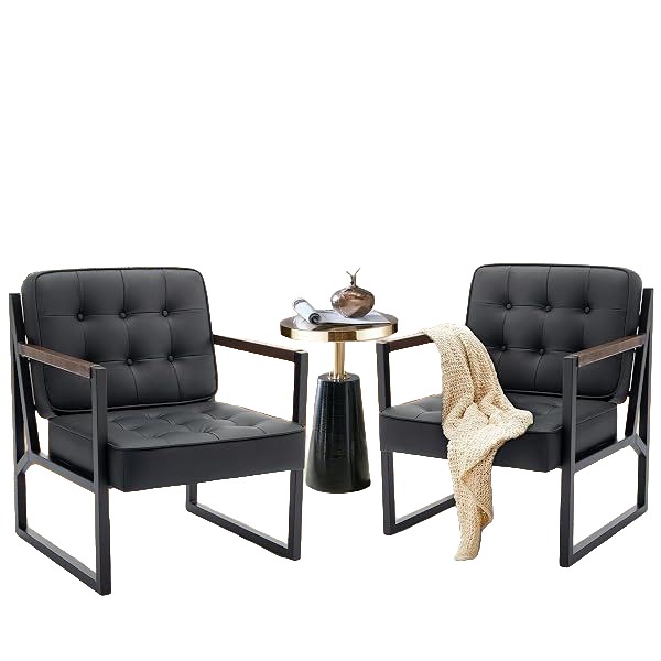 Leather Reception Chairs (pair)
