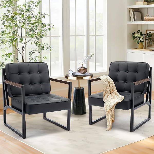 Leather Reception Chairs (pair)