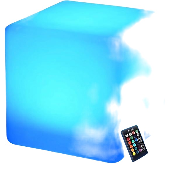 Glowing LED Cube Seat, 16"