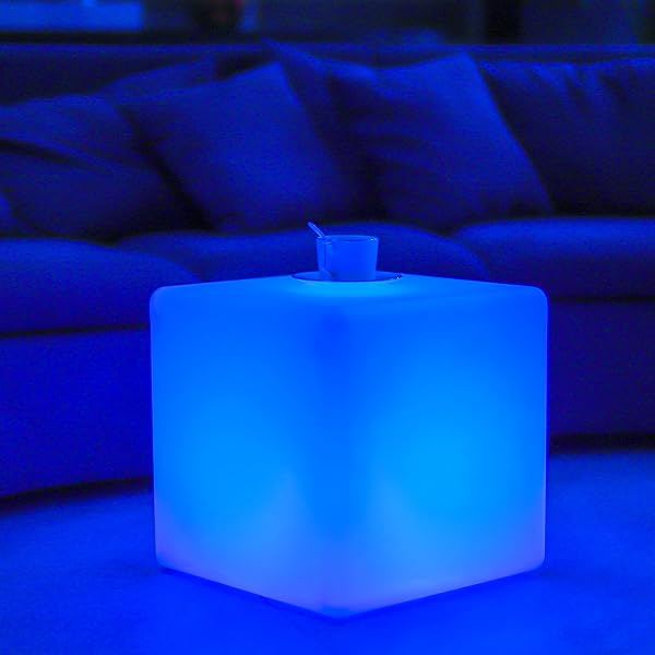 Glowing LED Cube Table, 20"