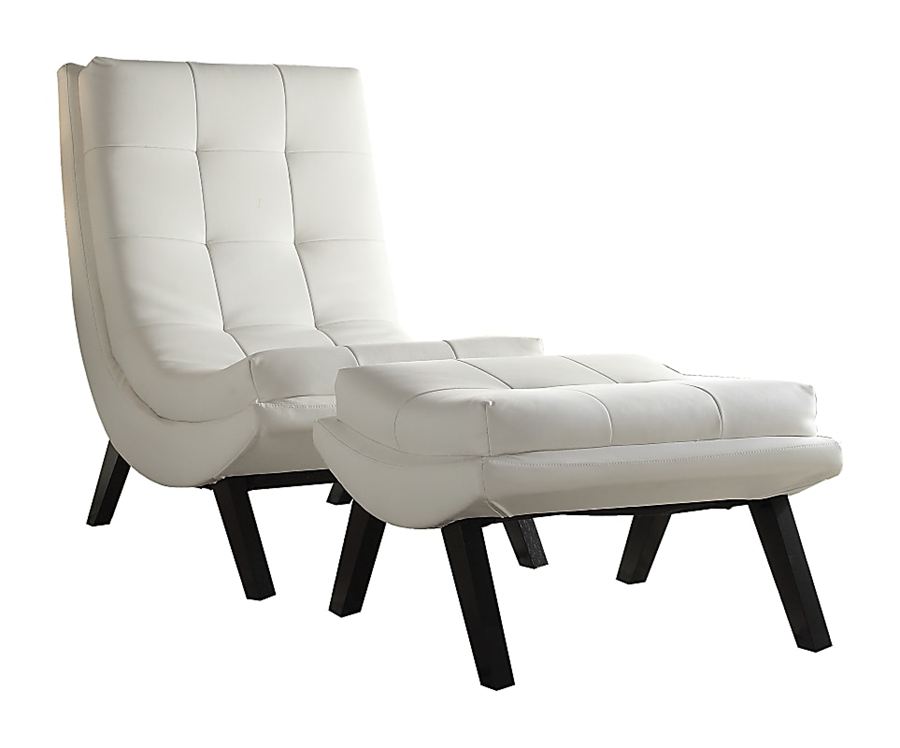 Lounge Chair & Ottoman, White