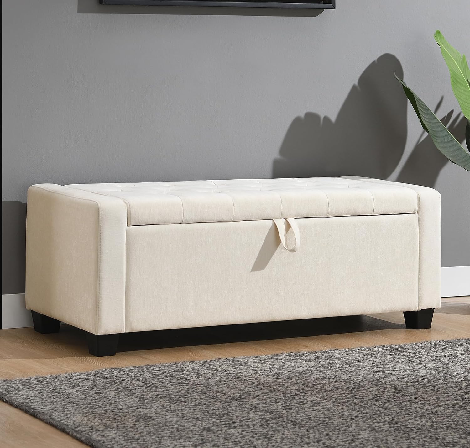Tufted Storage Bench, 48in