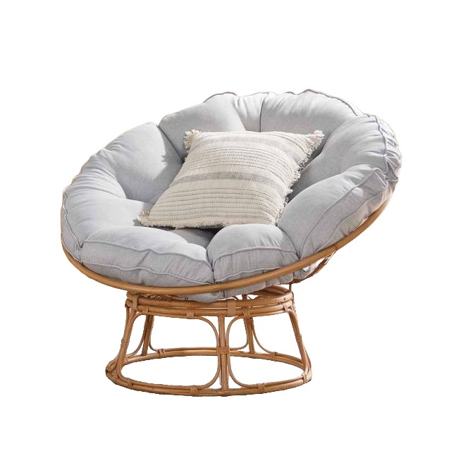 Papasan Chair, Gray Linen