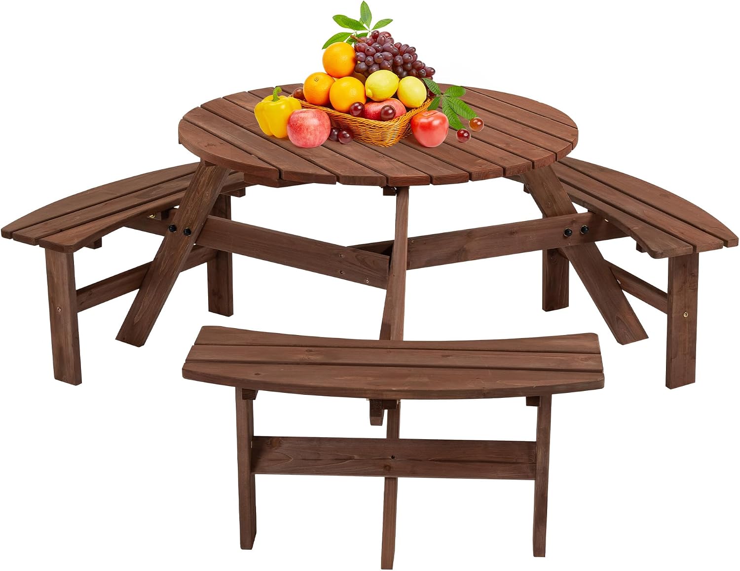 Picnic Table with Benches, Seats Six