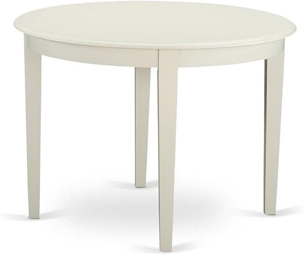 42-Inch Round Dining Table, White