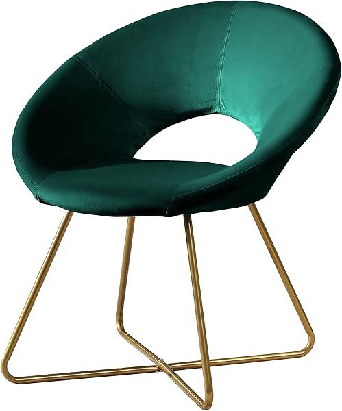 Velvet Slipper Chair, Green