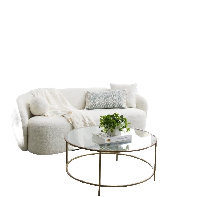 Ivory Curved Sofa