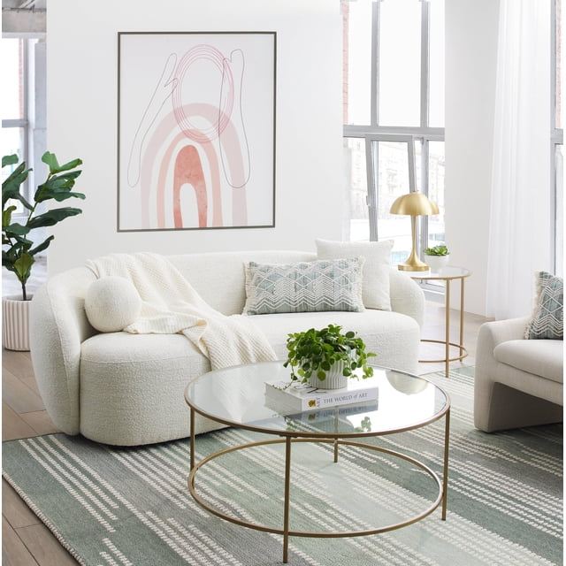 Ivory Curved Sofa
