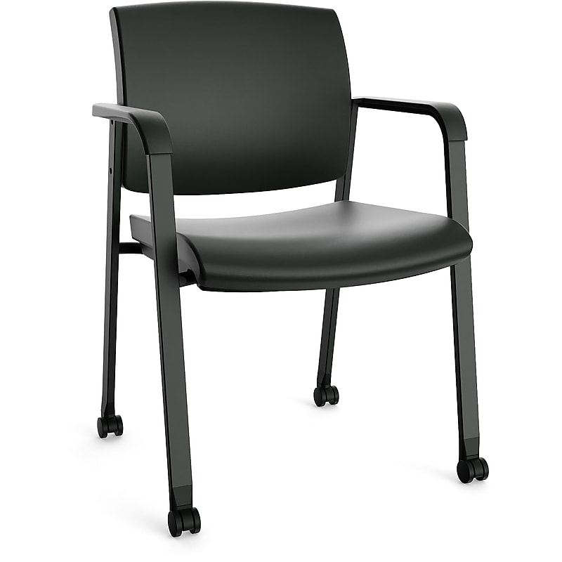 Black Guest Chair, Sled Base