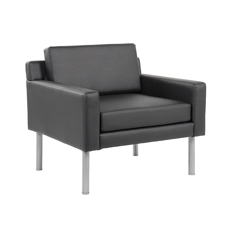 Vinyl Lounge Chair, Black