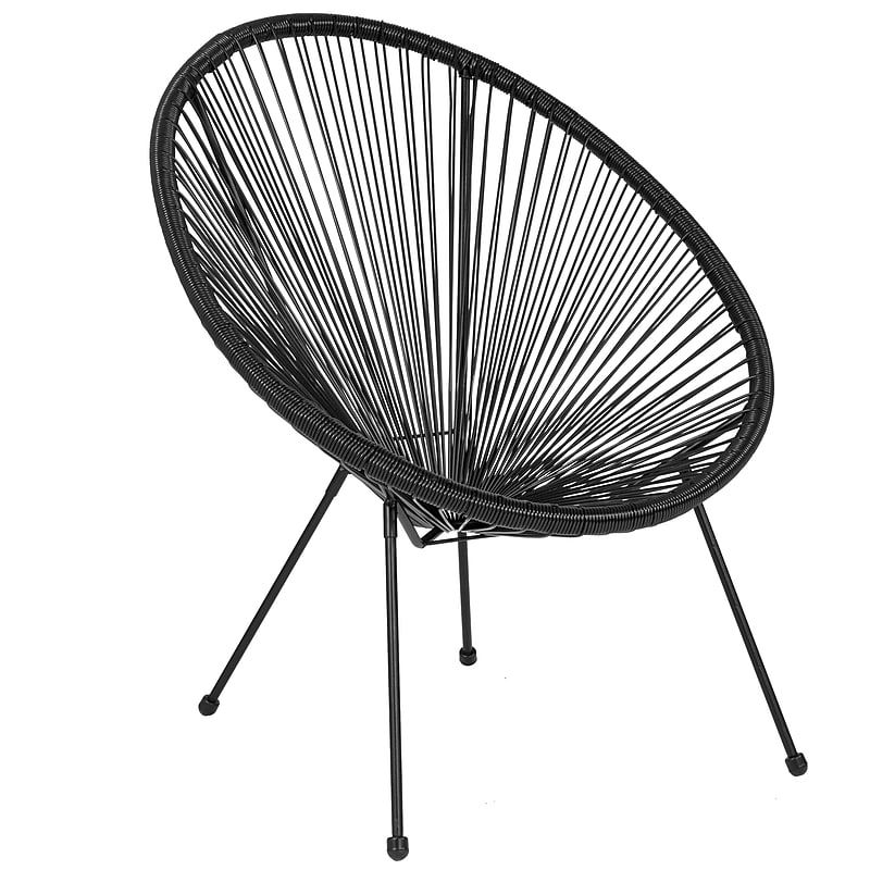 Padded Lounge Chair, Black
