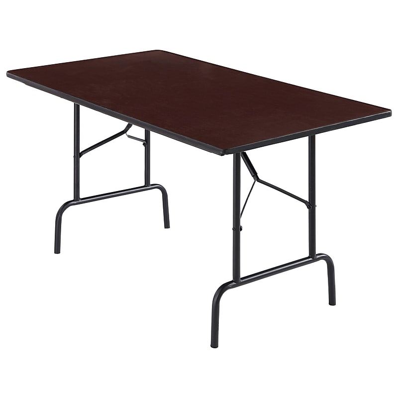 Six-Foot Wood Folding Table, Walnut