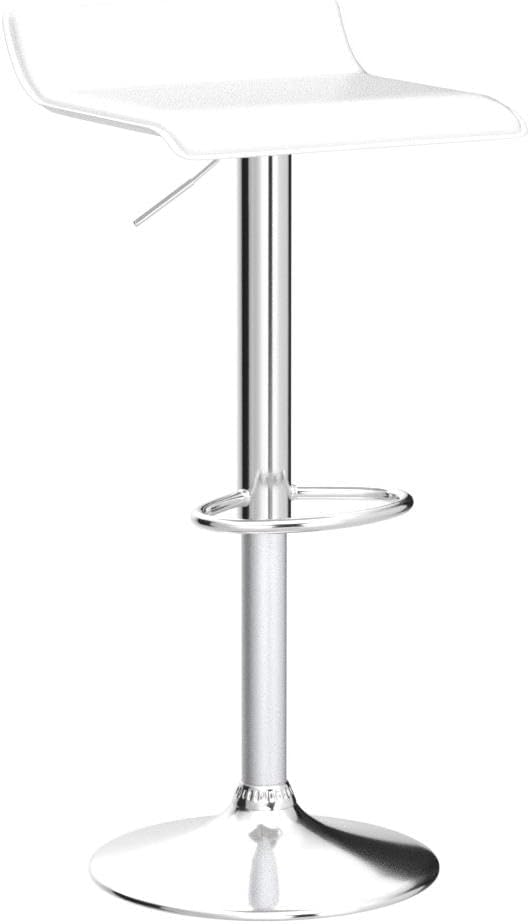 Chrome Swivel Stool, White, Pair