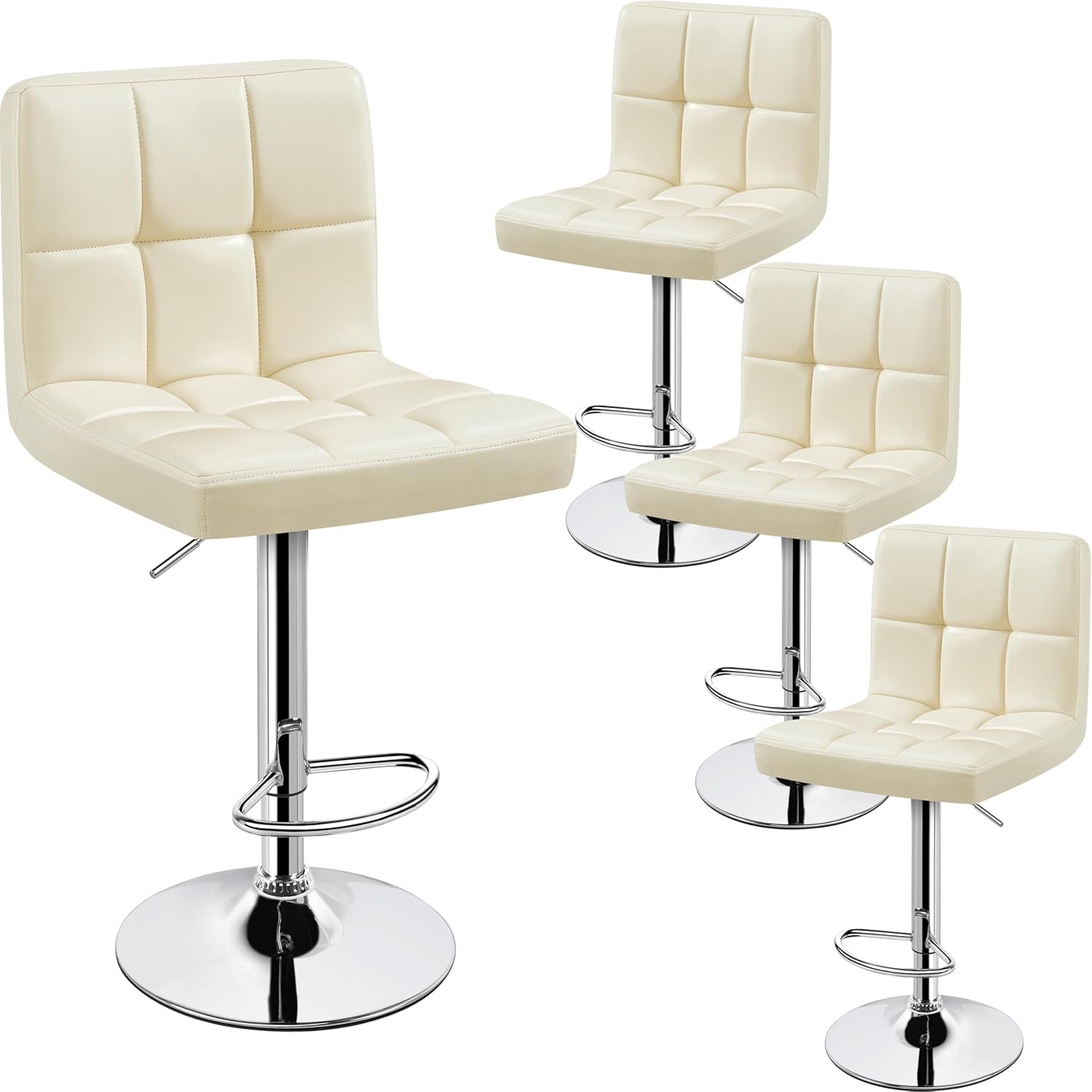 Swivel Barstool, Adjustable, Set of Four
