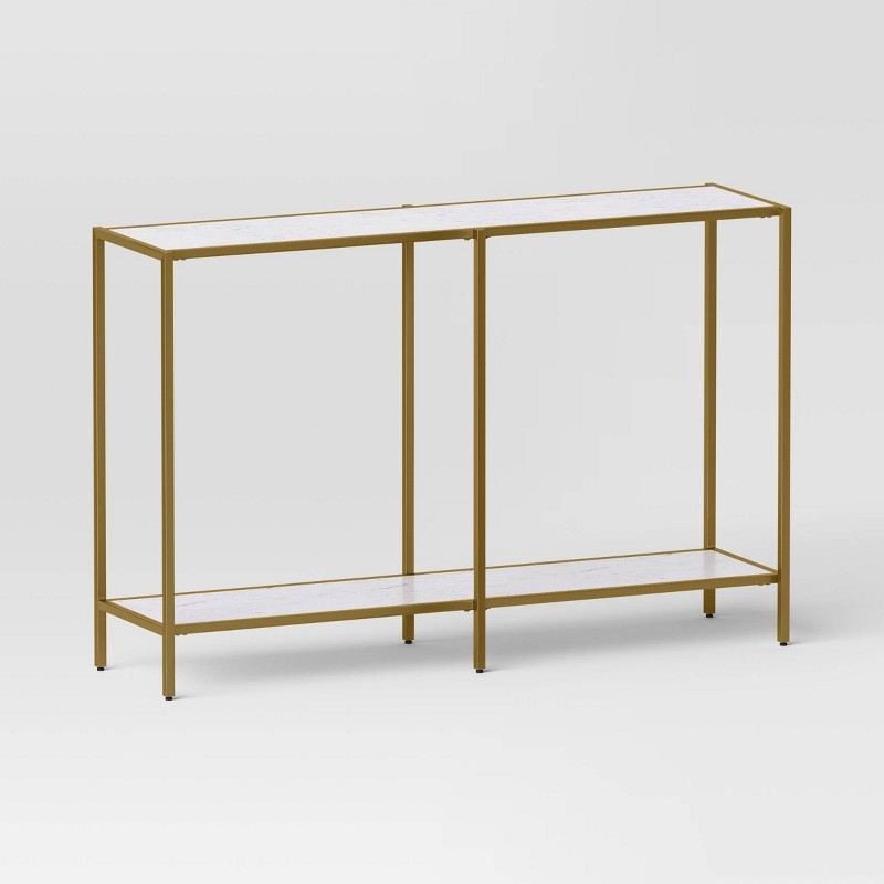 Two-Tier Marble & Gold Console