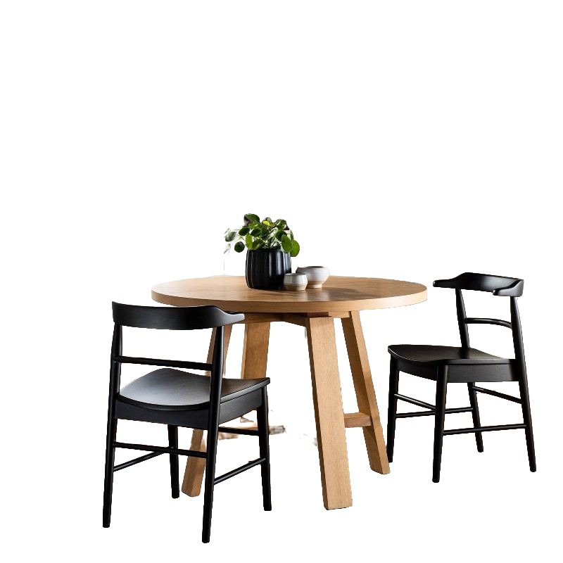 Curved-Back Wood Chairs, Black (pair)