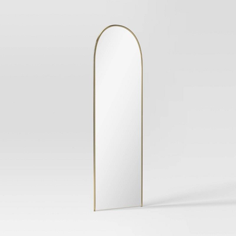 Gold Tube Floor Mirror