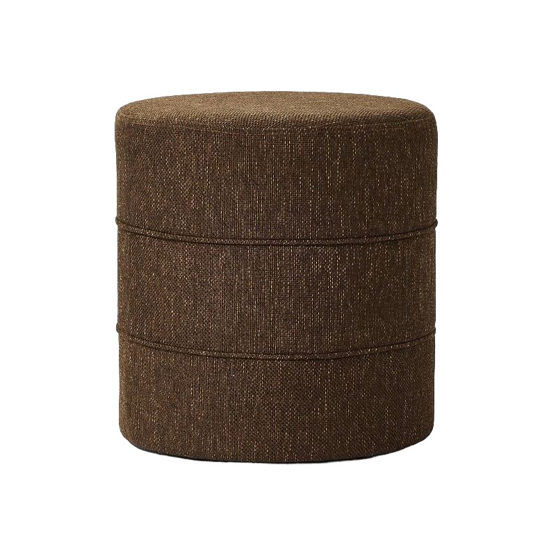 Round Leather-Look Ottoman