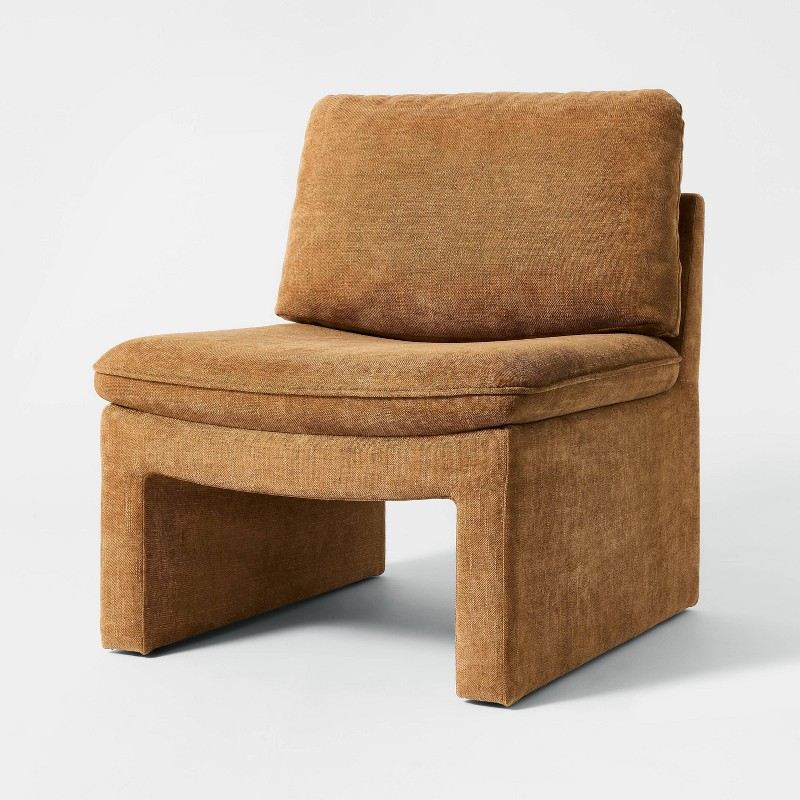 Camel Saddle Slipper Chair