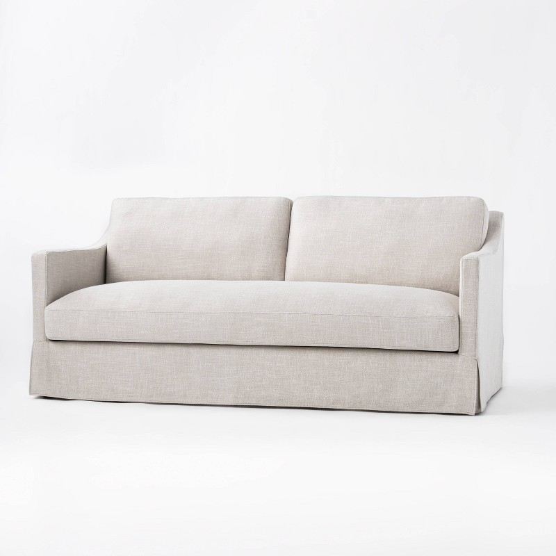 Cream Track-Arm Sofa, 72"