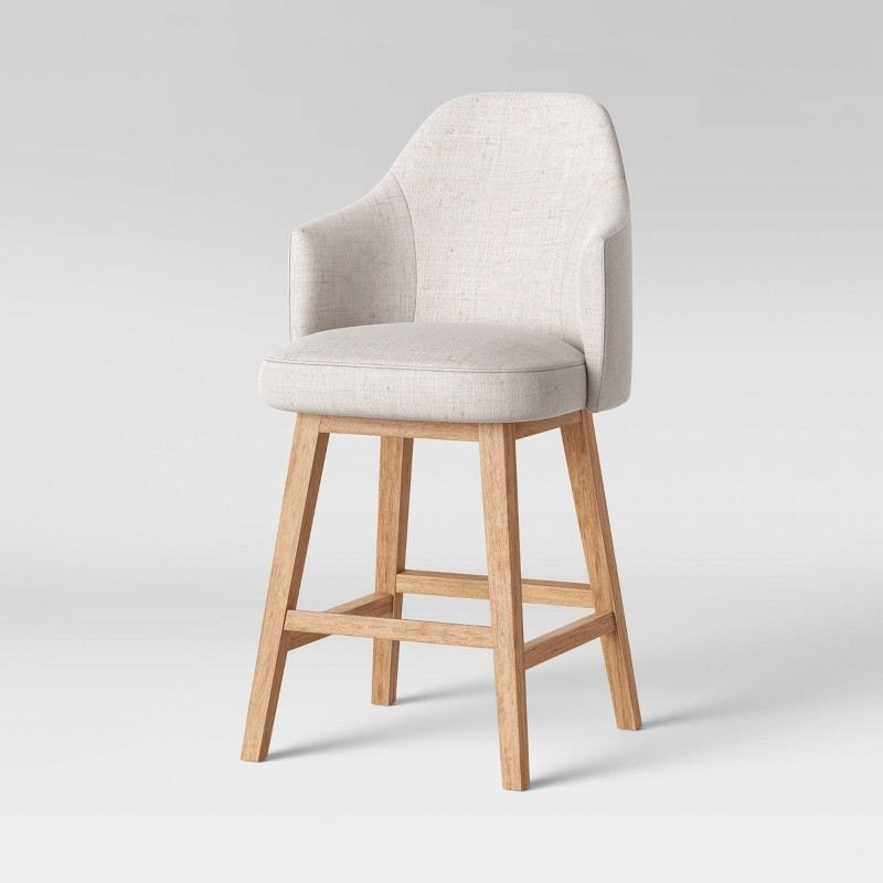 Linen Swivel Counter Stool