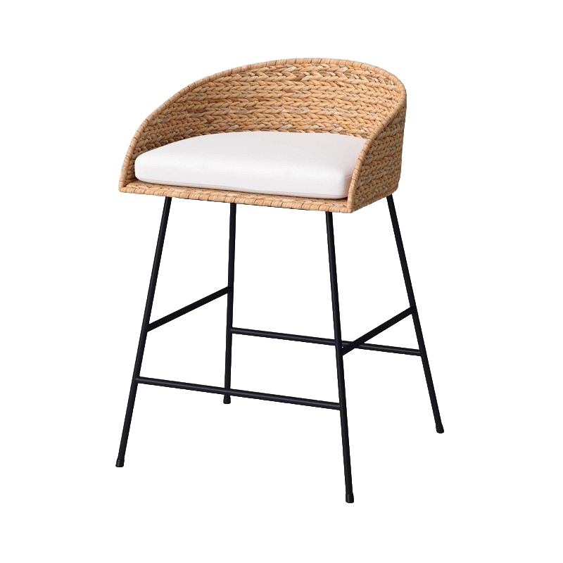 Wicker-Back Counter Stool