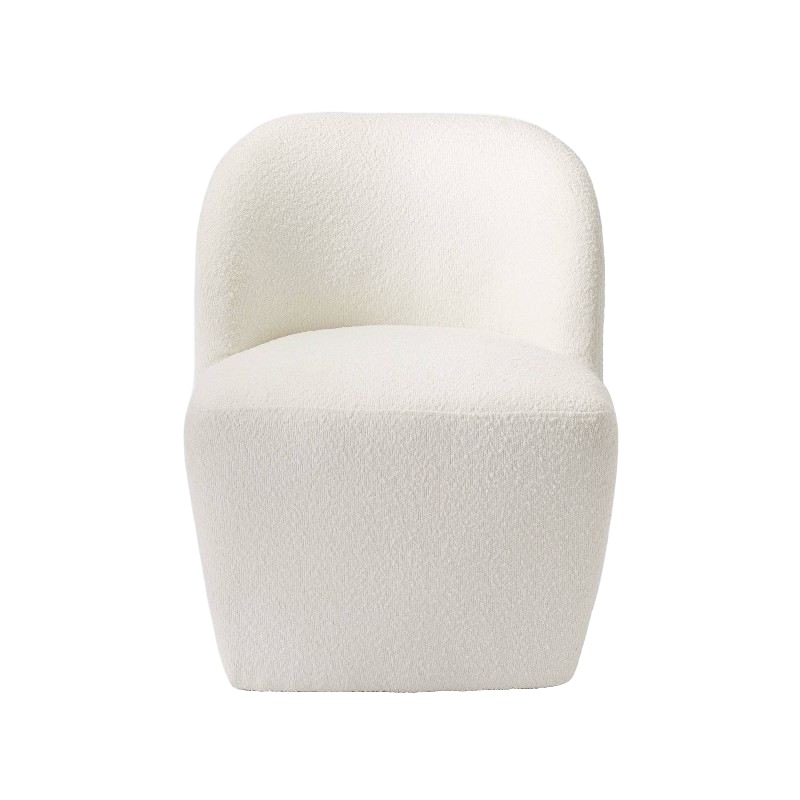 Cream Boucle Swivel Chair