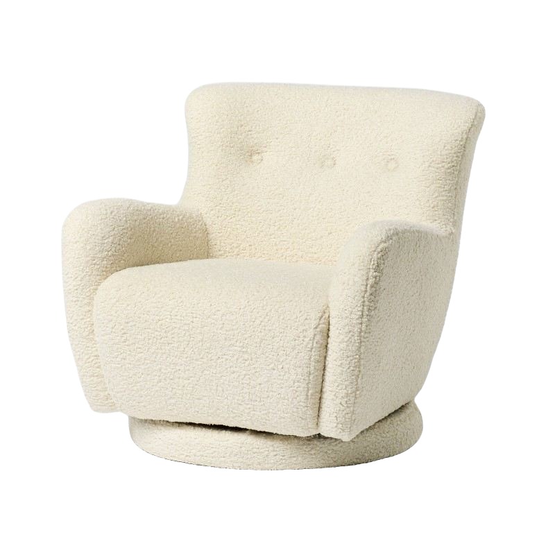 Low Swivel Lounge Chair, Cream
