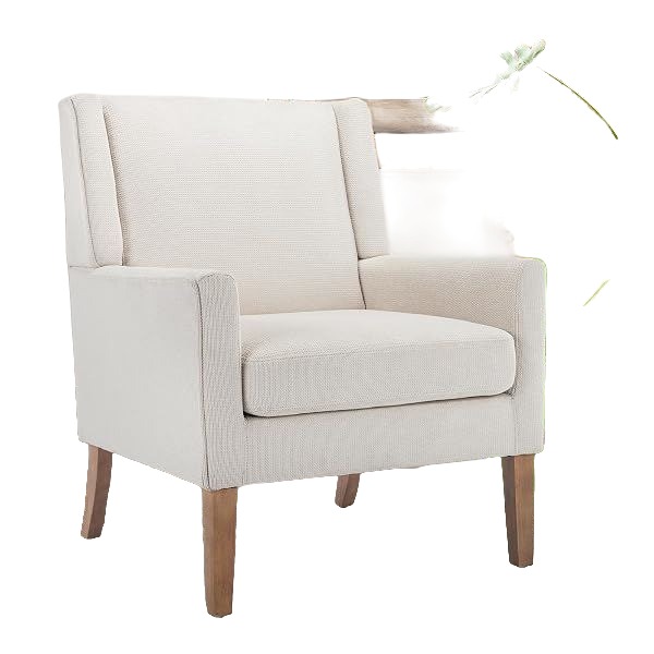 Modern Wingback Chair, Beige