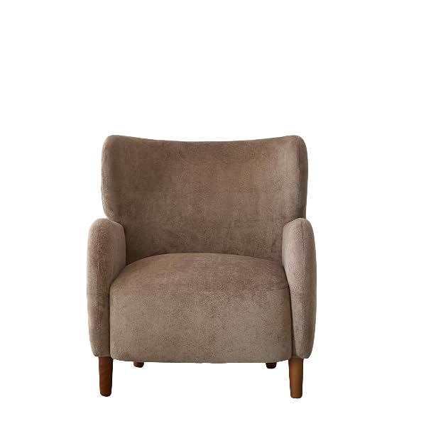 Velvet Wingback Club Chair, Camel