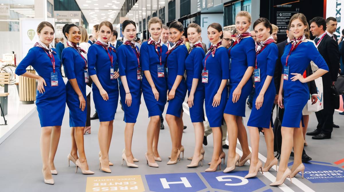 Hostess team at an international exhibition